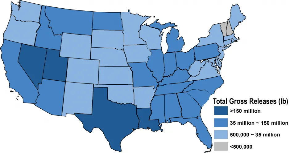 Total Toxic Releases by State, 20216