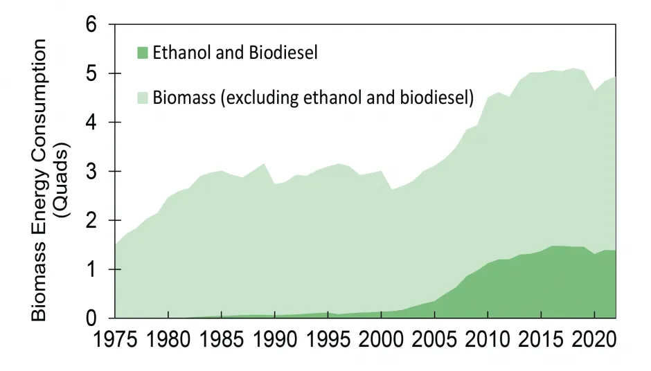 U.S. Biomass Consumption, 1975-20221