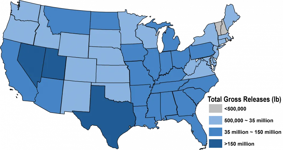 Total Toxic Releases by State, 2019