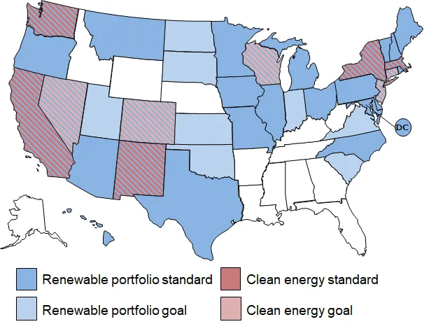 States with Renewable and/or Clean Energy Standards