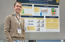 Max Woody in front of symposium Poster
